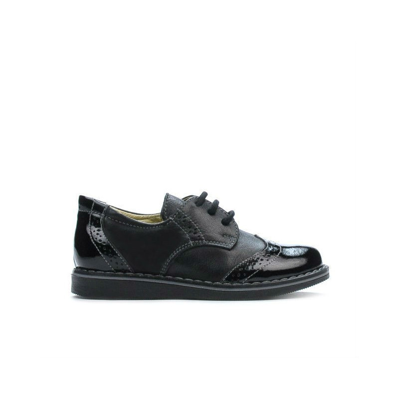 Kleinkinderschuhe 60c in kombinierter schwarzer Lackoptik