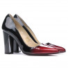 Elegante Damenschuhe 1261 Lack Bordeaux+Schwarz