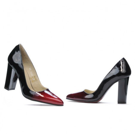 Elegante Damenschuhe 1261 Lack Bordeaux+Schwarz