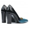 Damen elegante Schuhe 1261 Lack Blau+Schwarz