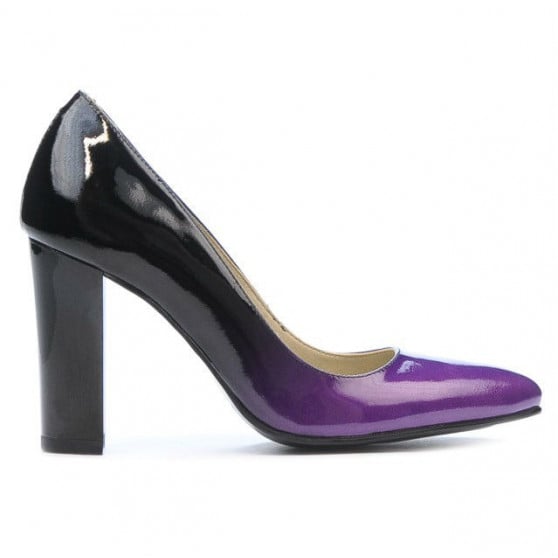 Elegante Damenschuhe 1261 Lack lila+schwarz Elegante Damenschuhe 1261 Lack lila+schwarz