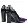 Elegante Damenschuhe 1261 Lack lila+schwarz