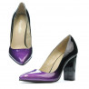 Elegante Damenschuhe 1261 Lack lila+schwarz