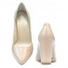 Elegante Damenschuhe 1261 Lack Beige Perlmutt