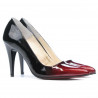 Elegante Damenschuhe 1246 Lack Bordeaux+Schwarz