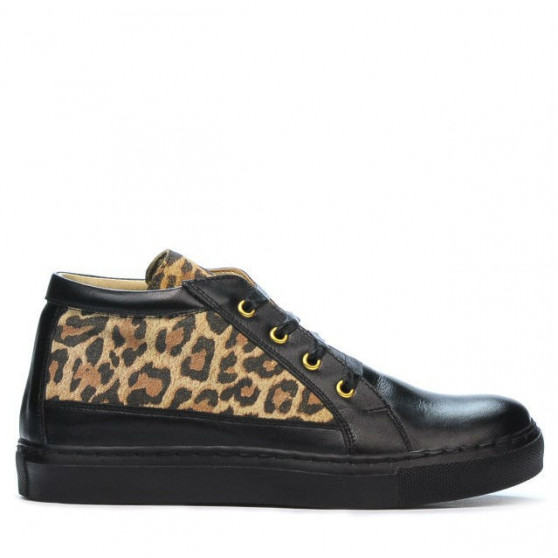 Damenstiefel 3290 schwarz+Tigerprint Damenstiefel 3290 schwarz+Tigerprint
