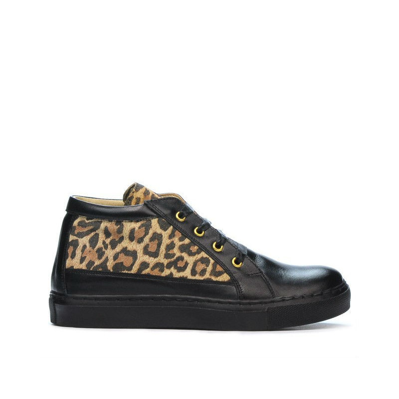 Damenstiefel 3290 schwarz+Tigerprint