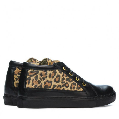 Damenstiefel 3290 schwarz+Tigerprint