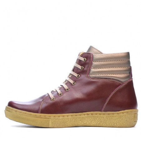 Damenstiefeletten 3310 bordeaux kombiniert