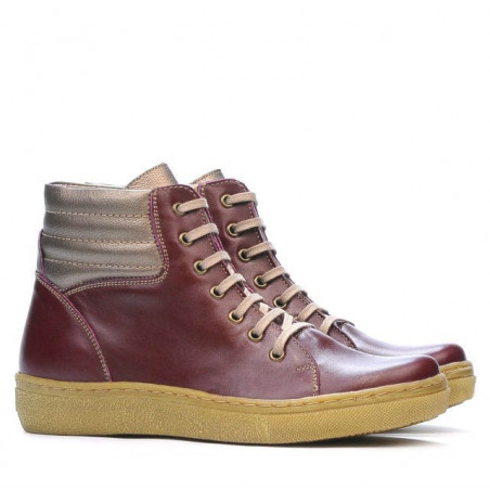 Damenstiefeletten 3310 bordeaux kombiniert