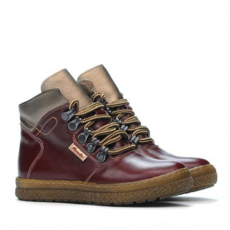 Kinderstiefel 3006 Bordeaux kombiniert