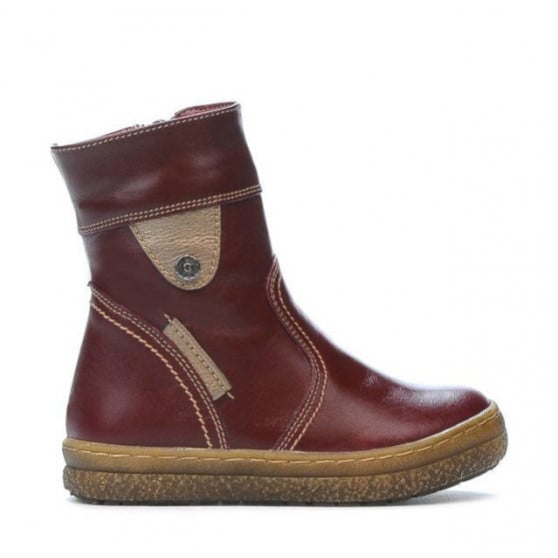 Kleinkinder-Stiefeletten 34c Bordeaux+Kupfer