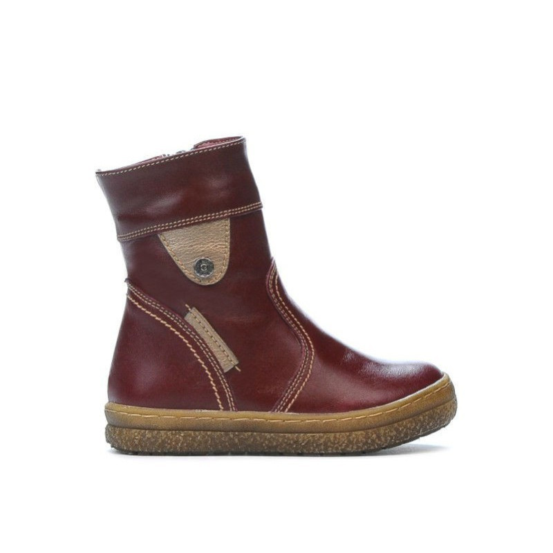 Kleinkinder-Stiefeletten 34c Bordeaux+Kupfer