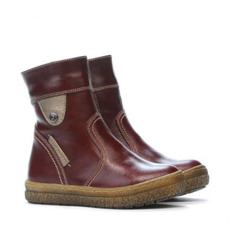 Kleinkinder-Stiefeletten 34c Bordeaux+Kupfer
