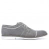 Herren Freizeitschuhe / elegante Schuhe 749 grauer Velours+weiß