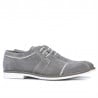 Herren Freizeitschuhe / elegante Schuhe 749 grauer Velours+weiß