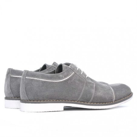Herren Freizeitschuhe / elegante Schuhe 749 grauer Velours+weiß