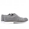 Herren Freizeitschuhe / elegante Schuhe 749 grauer Velours+weiß