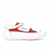 Kinderschuhe 107 weiß+rot Velours