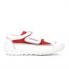 Kinderschuhe 107 weiß+rot Velours