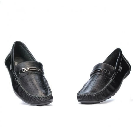 Herren Mokassins 737p Schwarz perforiert