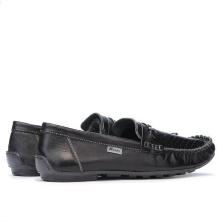 Herren Mokassins 737p Schwarz perforiert