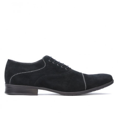 Herrenschuhe casual / elegant 738 schwarz Velours