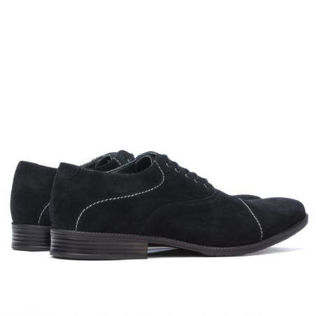 Herrenschuhe casual / elegant 738 schwarz Velours