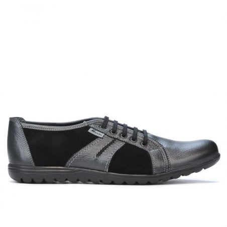 Herrensportschuhe 748 grau petrol kombiniert