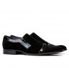 Elegant Schuhe 796 Schwarz Velours kombiniert