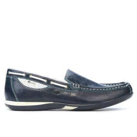 Herrenmokassins 719 Krepp Indigo+Weiß