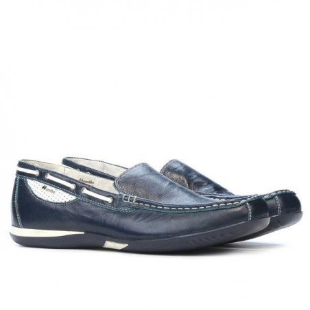 Herrenmokassins 719 Krepp Indigo+Weiß