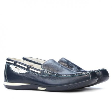 Herrenmokassins 719 Krepp Indigo+Weiß