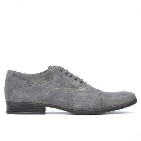 Freizeitschuhe / elegante Herrenschuhe 738 grau Veloursleder