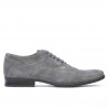 Freizeitschuhe / elegante Herrenschuhe 738 grau Veloursleder