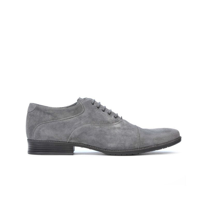 Freizeitschuhe / elegante Herrenschuhe 738 grau Veloursleder