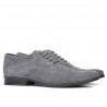 Freizeitschuhe / elegante Herrenschuhe 738 grau Veloursleder