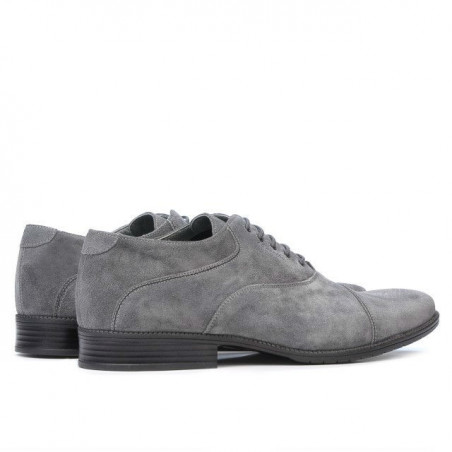 Freizeitschuhe / elegante Herrenschuhe 738 grau Veloursleder