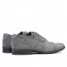 Freizeitschuhe / elegante Herrenschuhe 738 grau Veloursleder