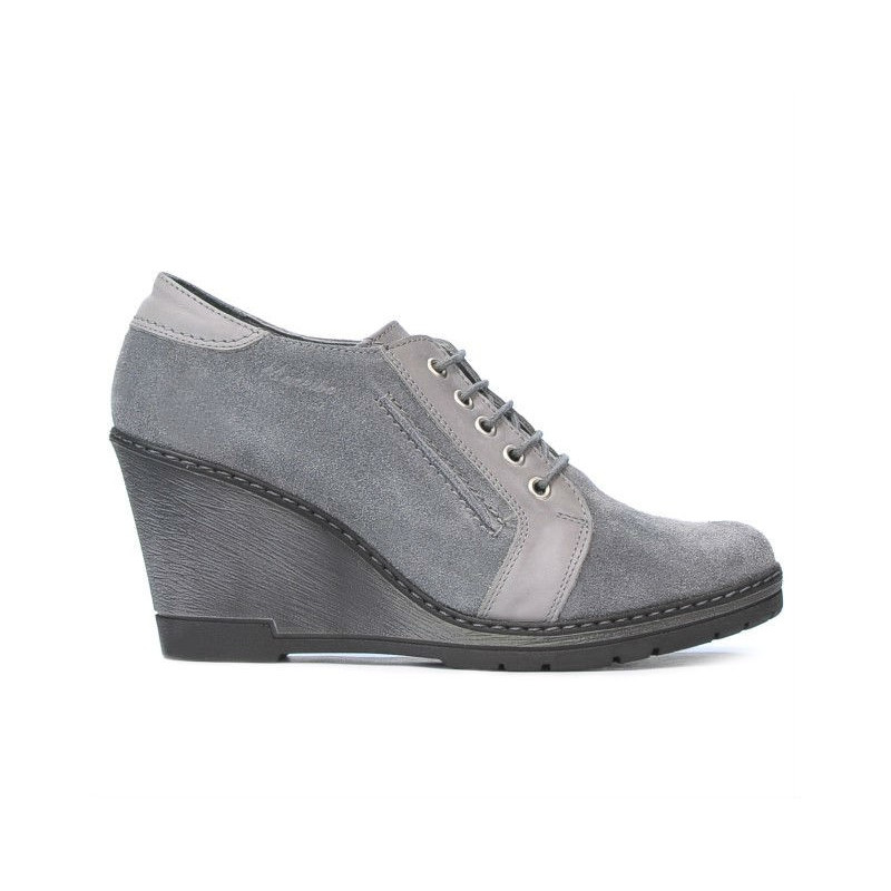 Damen Freizeitschuhe 625 grau Velour kombiniert