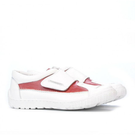 Kinderschuhe 107 weiß+rot