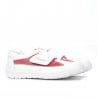 Kinderschuhe 107 weiß+rot