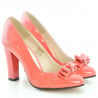 Elegante Damenschuhe 1226 aus Korallenrot Lackleder