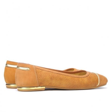 Damenballerinas 631 perforiertes braunes Wildleder