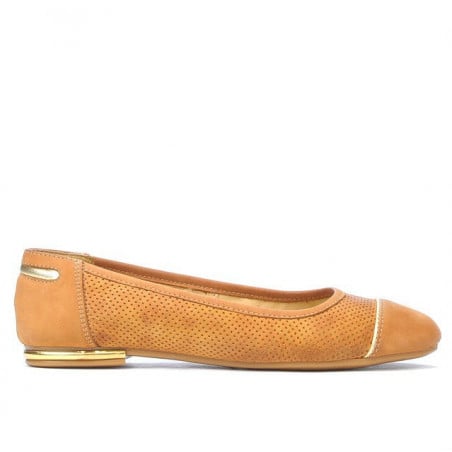 Damenballerinas 631 perforiertes braunes Wildleder