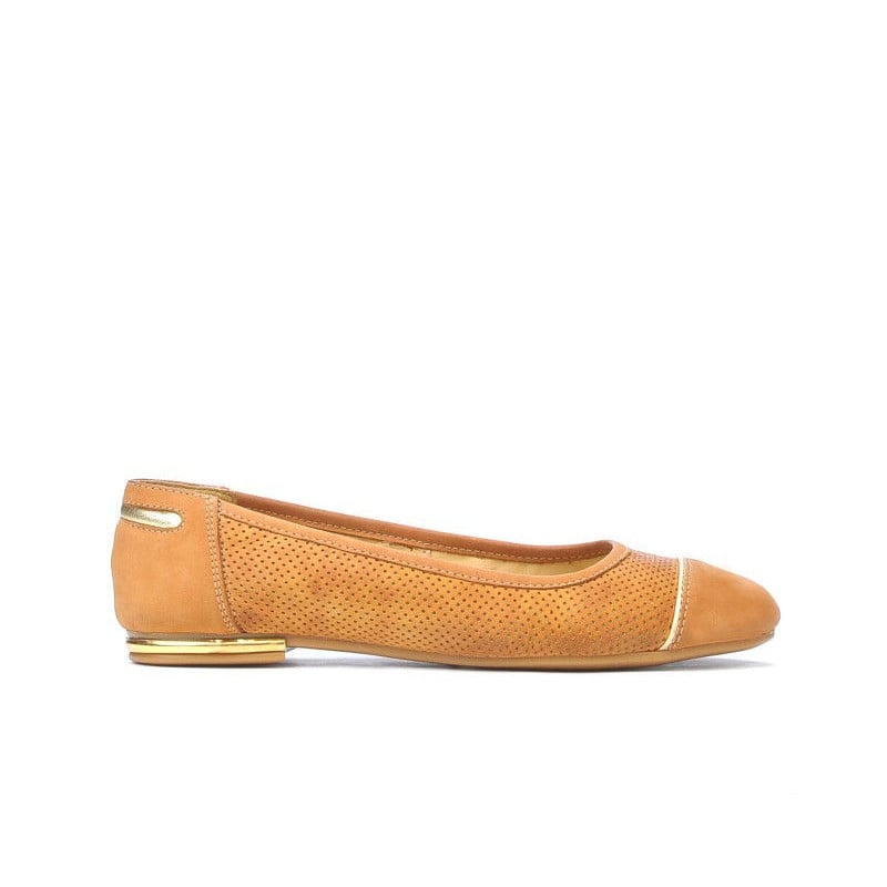 Damenballerinas 631 perforiertes braunes Wildleder