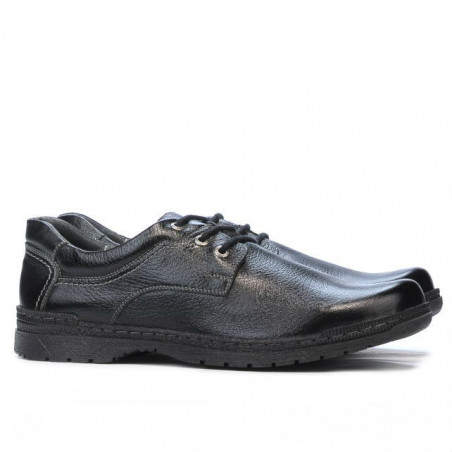 Herren Casual / Elegante Schuhe 752 schwarzes Leder