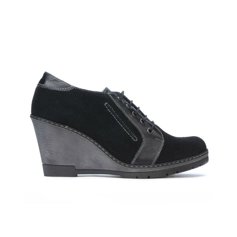 Damen Freizeitschuhe 625 schwarz kombiniert Veloursleder