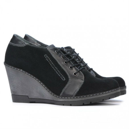 Damen Freizeitschuhe 625 schwarz kombiniert Veloursleder