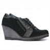 Damen Freizeitschuhe 625 schwarz kombiniert Veloursleder
